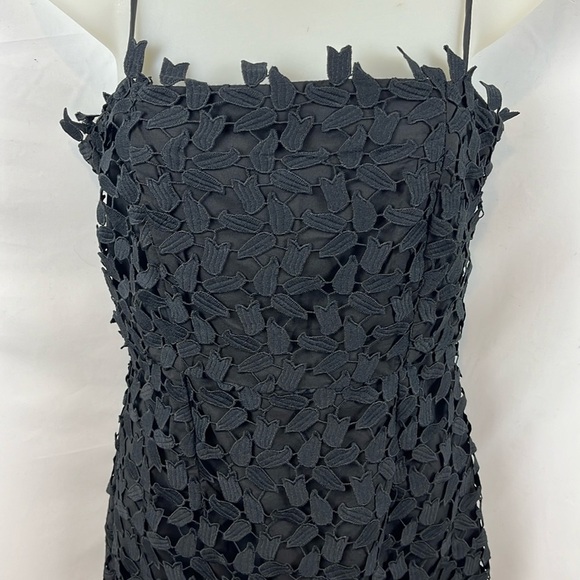 Bardot Liana Leaf Lace Overlay Lined Sleeveless Midi Black Dress Size S - 4 - Picture 9 of 16